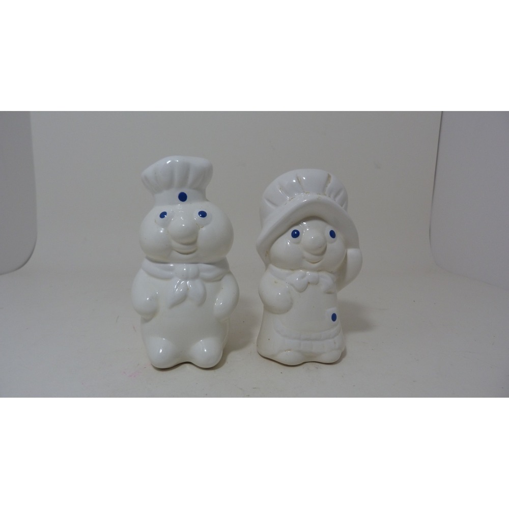 Vintage 1988 Pillsbury Doughboy and Poppie Fresh Salt and Pepper Shakers Set